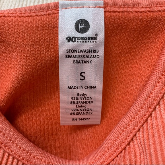 NWT 90 Degree by Reflex Ribbed Sports Bra 2-Pack – Orange & Cream Women’s Small - Picture 3 of 11